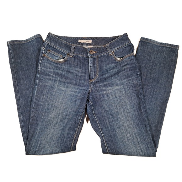 Chico's Denim - Chicos Platinum Ultimate Fit‎ Slim Leg Jeans Blue Size 0 Regular Medium Wash